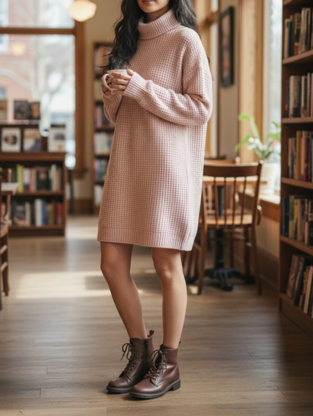 Missguided turtle neck sweater dress Women's Size 2 / 4 Pink